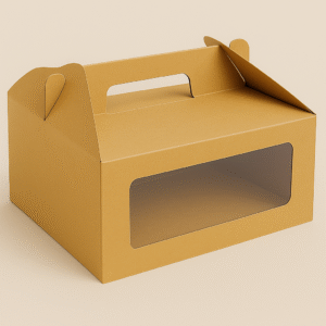 1 Ply Food Parcel Takeaway Box With Window And Handle