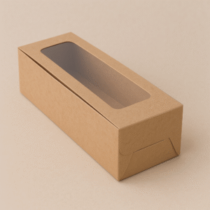 Rectangle Paper Roti Roll Wrap Box With Window