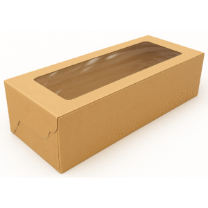 Rectangle Paper Roti Roll Wrap Box For 2 Roti With Window